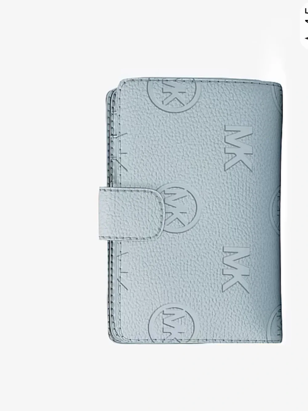 Michael Kors Jet Set Travel Medium Logo Debossed Billfold Wallet Pale Ocean  NWT
